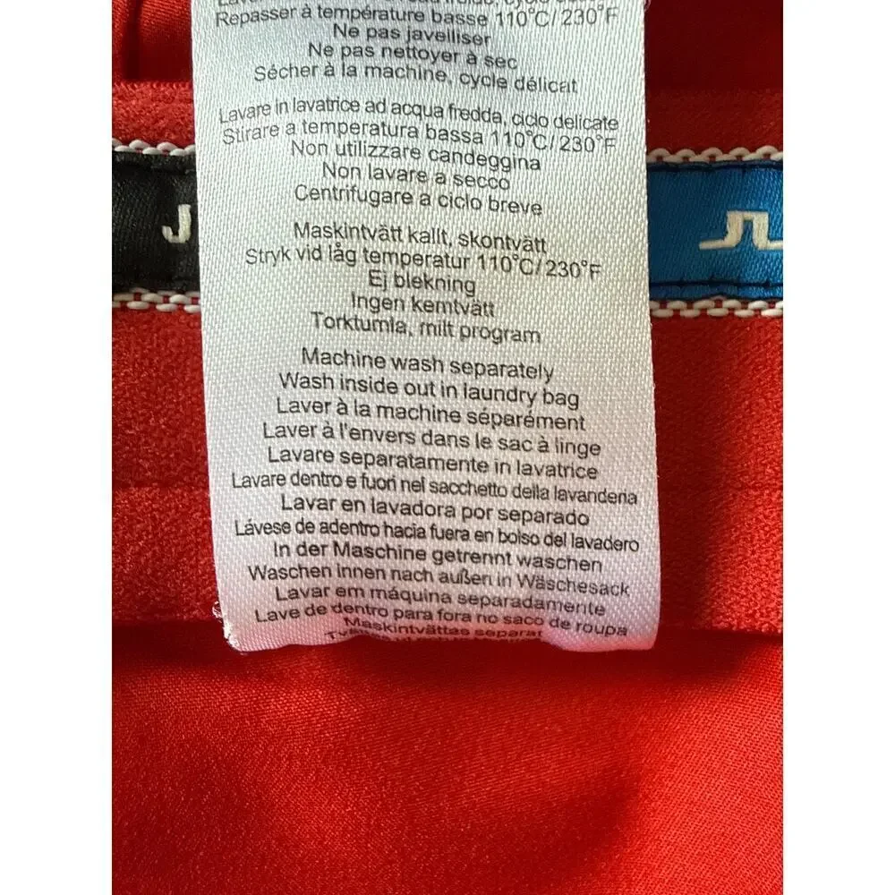J. Lindeberg Men’s Tapered Light Poly Golf Shorts 11” Inseam Red Size 32 EUC